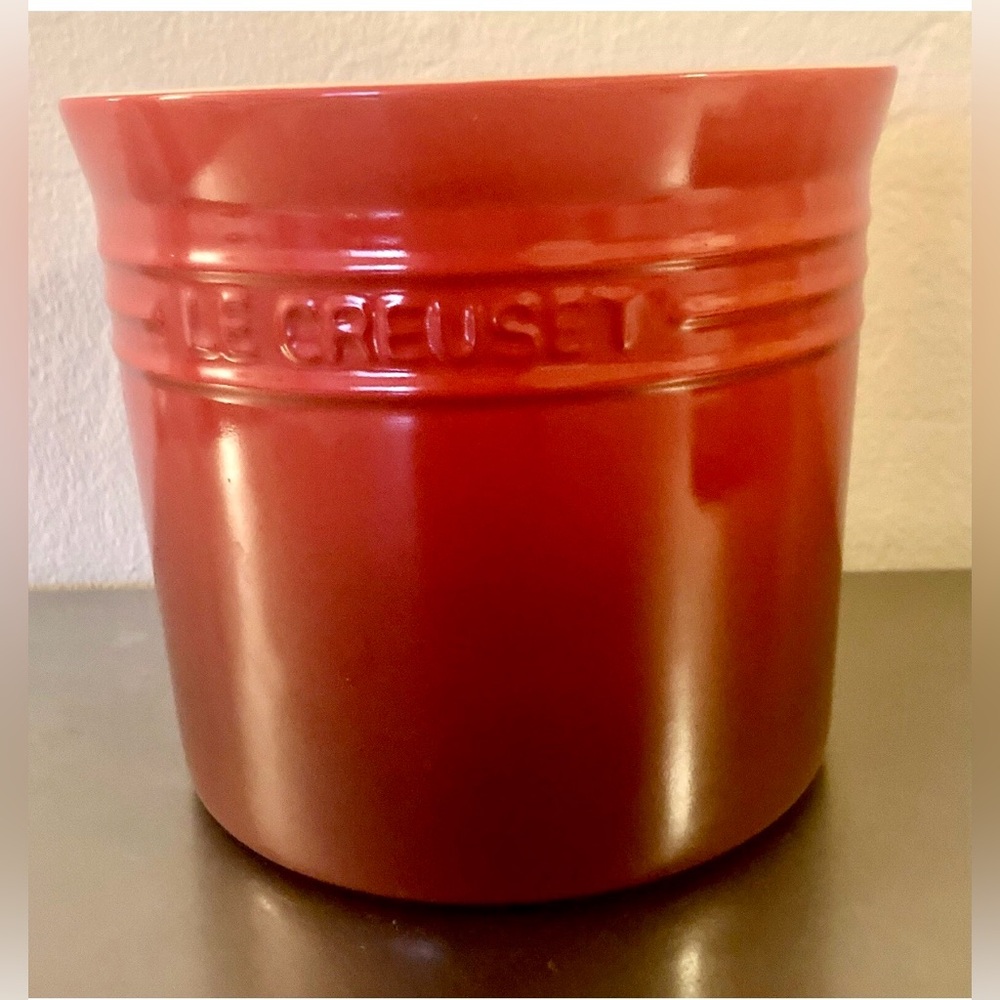 Le Creuset 6” Utensil Crock Cerise Cherry Red Ombre French Country Stoneware